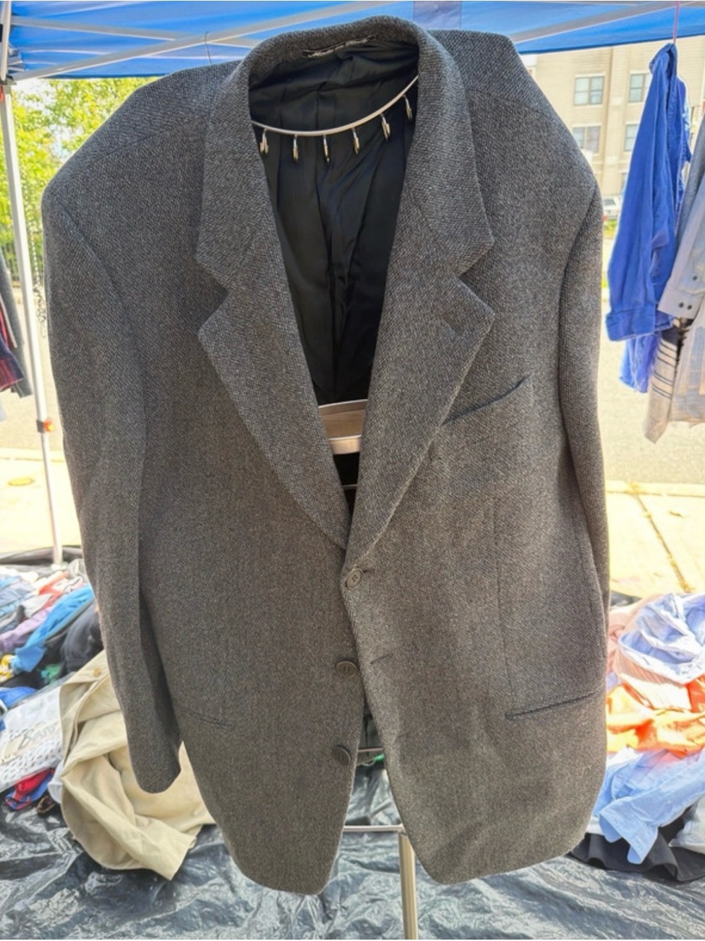Men's Classic Gray Herringbone Blazer